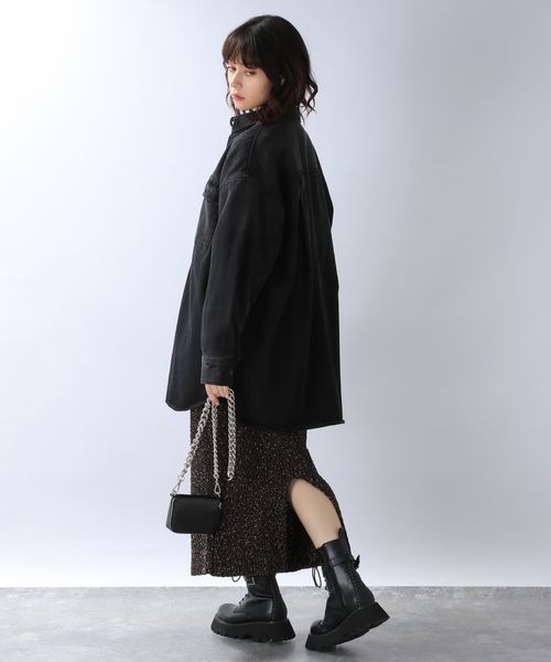 JEANASIS（ジーナシス）の「カラーネップナロースカート/980541