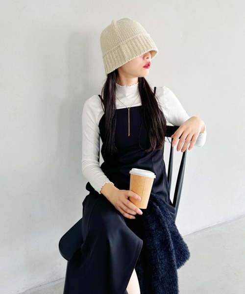 VARZAR（バザール）の「VARZAR(バザール)/Monogram Label Wool Knit Bucket Hat/モノグラム ラベル ウール ニット バケットハット（ハット・レディース・ベージュ/グレー/ブラック/モカ・FREE）」の9枚目の写真