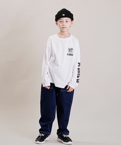 DC(ディーシー)の「DC/ディーシー 23 KD PLAYTIME LS23 キッズ プレイタイム ロングスリーブ ロングTシャツ ロンT スケートボード 親子コーデ YLT234541(Tシャツ/カットソー・キッズ・ブラック/ホワイト・100cm/150cm/160cm/130cm/140cm/120cm/110cm)」の7枚目の写真