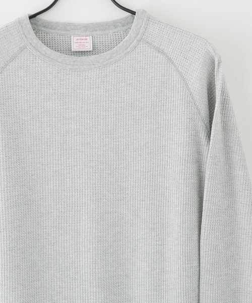 JEMORGAN（ジェーイーモーガン）の「【JE.MORGAN/ジェイイーモーガン】ワッフル　ラグラン　クルーネックロンT（Tシャツ/カットソー・レディース・ブラック/アイボリー/ホワイト/杢グレー/ネイビー・FREE）」の3枚目の写真