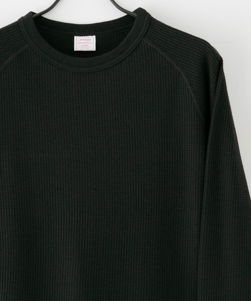 JEMORGAN（ジェーイーモーガン）の「【JE.MORGAN/ジェイイーモーガン】ワッフル　ラグラン　クルーネックロンT（Tシャツ/カットソー・レディース・ブラック/アイボリー/ホワイト/杢グレー/ネイビー・FREE）」の2枚目の写真
