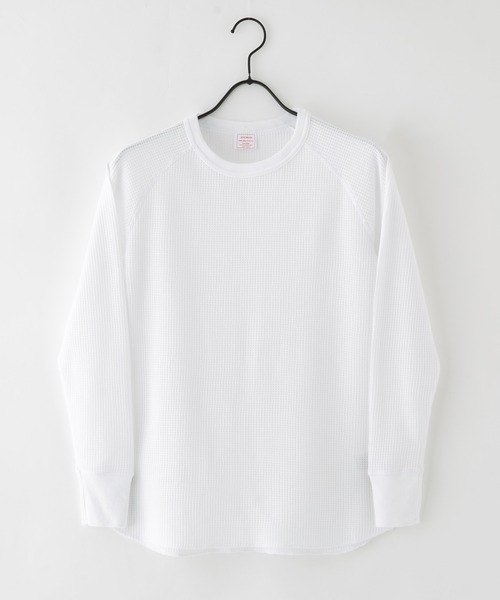 JEMORGAN（ジェーイーモーガン）の「【JE.MORGAN/ジェイイーモーガン】ワッフル　ラグラン　クルーネックロンT（Tシャツ/カットソー・レディース・ブラック/アイボリー/ホワイト/杢グレー/ネイビー・FREE）」の6枚目の写真
