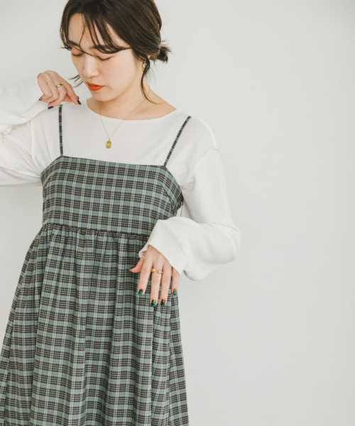 【即購入○】エムミーエメ　アーバンチェックキャミワンピース ワンピース キャミワンピ チェック[品番：AMLW0003253]｜AMELY