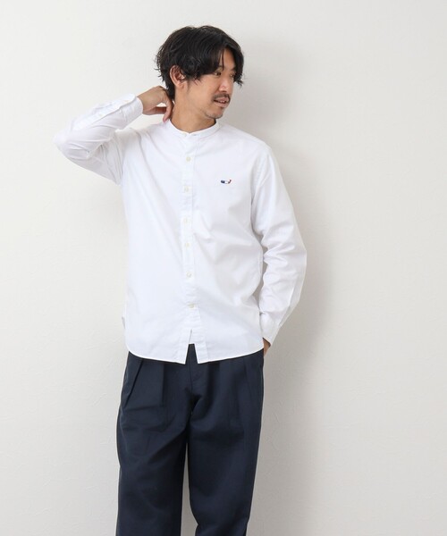 NOLLEY'S goodman（ノーリーズグッドマン）の「クジラ刺しゅう バンドカラーシャツ（シャツ/ブラウス・メンズ・ブルー系その他/ホワイト/ブルー・L/M/XL/S）」の22枚目の写真