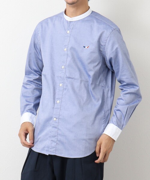 NOLLEY'S goodman（ノーリーズグッドマン）の「クジラ刺しゅう バンドカラーシャツ（シャツ/ブラウス・メンズ・ブルー系その他/ホワイト/ブルー・L/M/XL/S）」の12枚目の写真