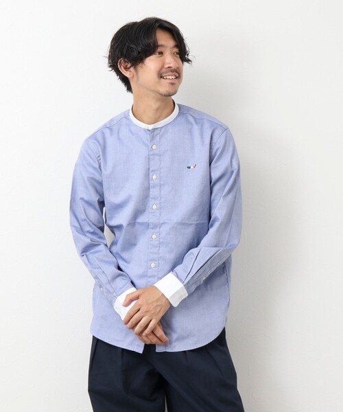 NOLLEY'S goodman（ノーリーズグッドマン）の「クジラ刺しゅう バンドカラーシャツ（シャツ/ブラウス・メンズ・ブルー系その他/ホワイト/ブルー・L/M/XL/S）」の15枚目の写真
