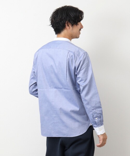 NOLLEY'S goodman（ノーリーズグッドマン）の「クジラ刺しゅう バンドカラーシャツ（シャツ/ブラウス・メンズ・ブルー系その他/ホワイト/ブルー・L/M/XL/S）」の16枚目の写真