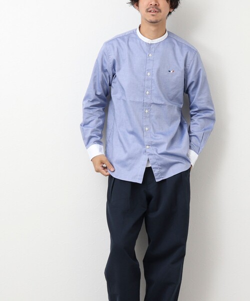 NOLLEY'S goodman（ノーリーズグッドマン）の「クジラ刺しゅう バンドカラーシャツ（シャツ/ブラウス・メンズ・ブルー系その他/ホワイト/ブルー・L/M/XL/S）」の17枚目の写真