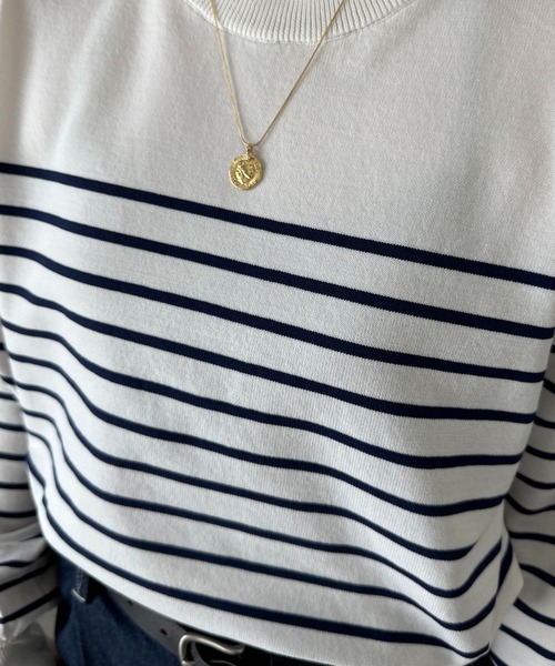 un dix cors(アンディコール)の「ストレッチヤーンボーダープルオーバー(ニット/セーター・レディース・アイボリー/グレイッシュベージュ/ブラック・FREE)」の19枚目の写真