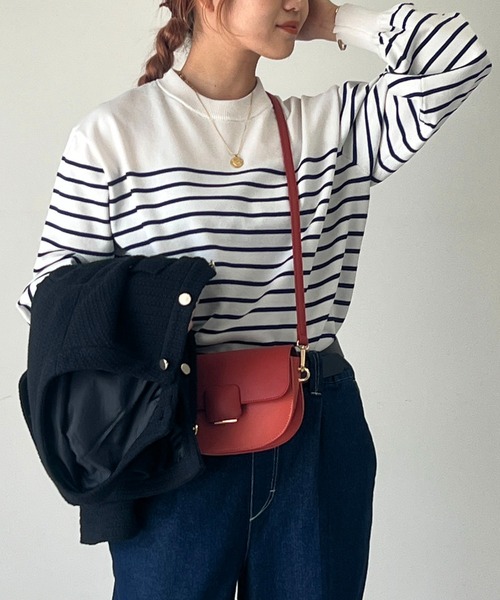 un dix cors(アンディコール)の「ストレッチヤーンボーダープルオーバー(ニット/セーター・レディース・アイボリー/グレイッシュベージュ/ブラック・FREE)」の8枚目の写真