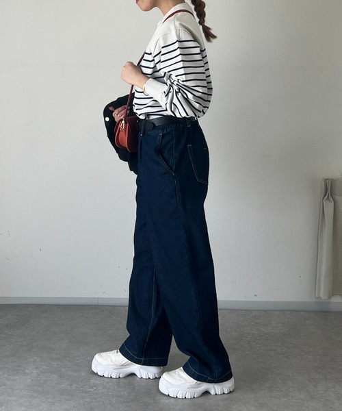 un dix cors(アンディコール)の「ストレッチヤーンボーダープルオーバー(ニット/セーター・レディース・アイボリー/グレイッシュベージュ/ブラック・FREE)」の12枚目の写真