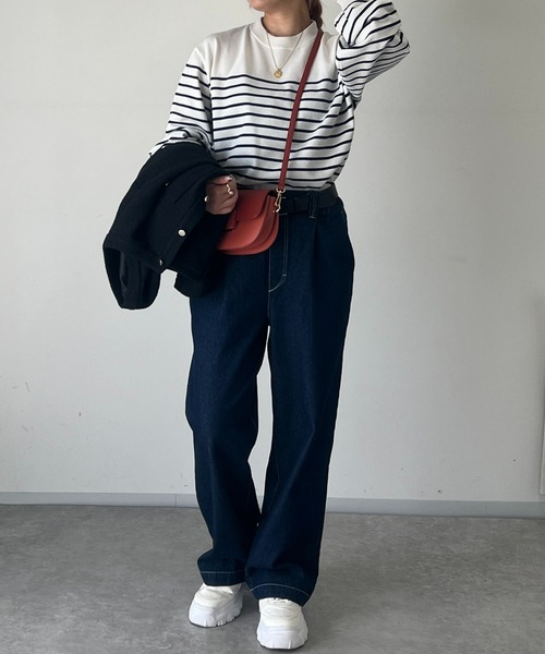 un dix cors(アンディコール)の「ストレッチヤーンボーダープルオーバー(ニット/セーター・レディース・アイボリー/グレイッシュベージュ/ブラック・FREE)」の13枚目の写真