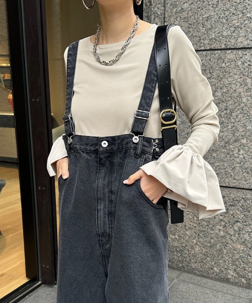 DouDou（ドゥドゥ）の「バルーンカフリブトップス（Tシャツ/カットソー・レディース・オフホワイト/チャコールグレー/ブラック/ベージュ/ホワイト・FREE/2）」の12枚目の写真