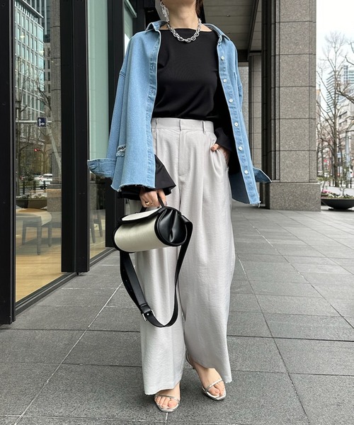 DouDou（ドゥドゥ）の「バルーンカフリブトップス（Tシャツ/カットソー・レディース・オフホワイト/チャコールグレー/ブラック/ベージュ/ホワイト・FREE/2）」の15枚目の写真