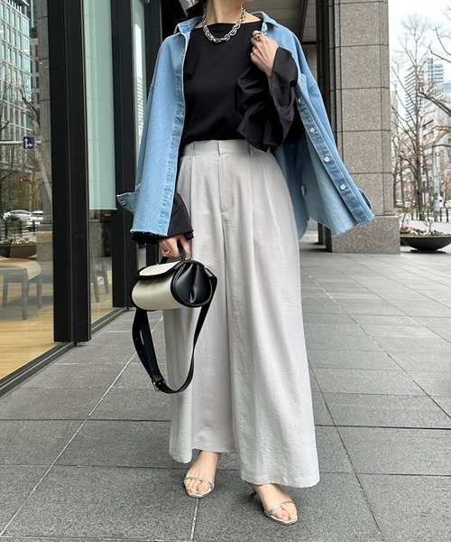 DouDou（ドゥドゥ）の「バルーンカフリブトップス（Tシャツ/カットソー・レディース・オフホワイト/チャコールグレー/ブラック/ベージュ/ホワイト・FREE/2）」の16枚目の写真