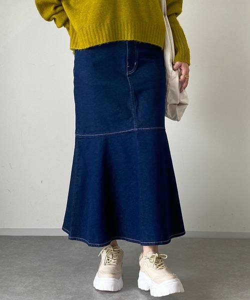 un dix cors(アンディコール)の「【サイズ展開あり】デニム切替スカート(デニムスカート・レディース・ブルー/ブラック・L/M)」の18枚目の写真