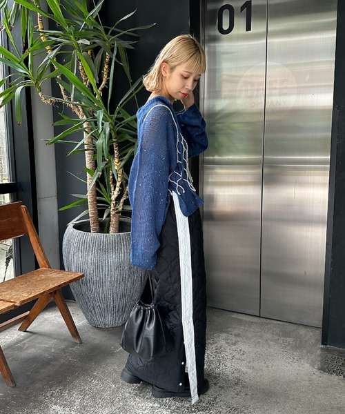 CIAOPANIC（チャオパニック）の「ショートパールビスチェ（キャミソール・レディース・ホワイト/ブラック/シルバー・FREE）」の13枚目の写真