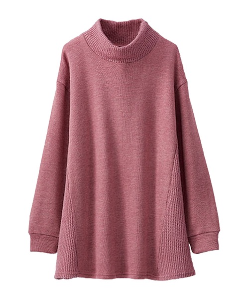 BELLUNA PLUS(ベルーナ)の「編地切替デザインふんわりチュニック(チュニック・レディース・ピンク/ミント/チャコール・MEDIUM/LARGE/X-LARGE)」の10枚目の写真