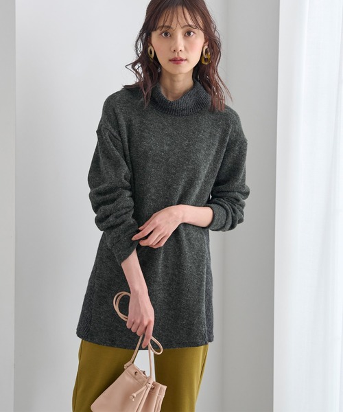 BELLUNA PLUS(ベルーナ)の「編地切替デザインふんわりチュニック(チュニック・レディース・ピンク/ミント/チャコール・MEDIUM/LARGE/X-LARGE)」の7枚目の写真