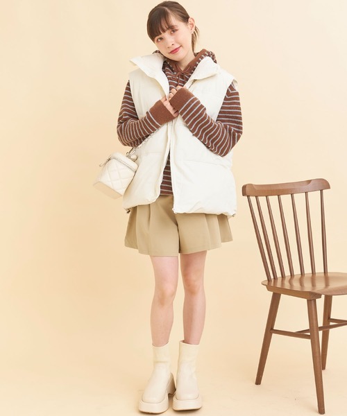 Voyage titty&Co.PETIT（ボヤージュティティアンドコープチ）の「【 Voyage titty&Co.】ノースリーブダウンジャケット（ダウンジャケット/コート・レディース・ホワイト/ブラック・FREE）」の11枚目の写真