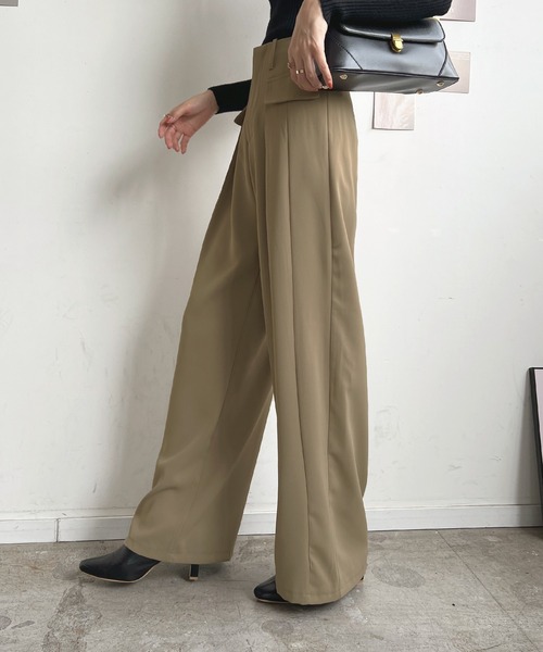 Futier land(フューティアランド)の「ポケットデザインセンタータックスラックス(スラックス・レディース・ホワイト/ブラック/ベージュ・SMALL/MEDIUM/LARGE)」の20枚目の写真