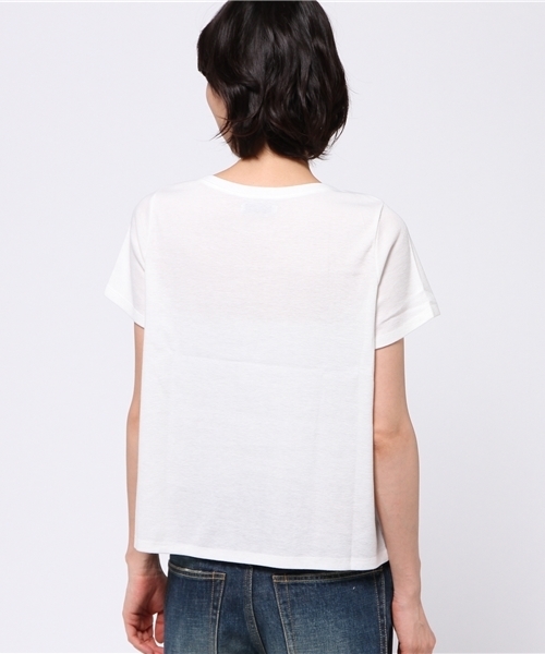 OUTLET（アウトレット）の「【mystic】重ネフリルティー（Tシャツ/カットソー・レディース・ブラック/オフホワイト/ネイビー/ミント・FREE）」の6枚目の写真