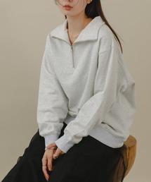 B ハーフジップロゴスエット