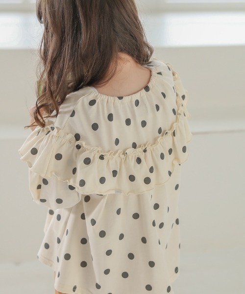 n.o.u.s（ノウズ）の「n.o.u.s フリルＴシャツ（Tシャツ/カットソー・キッズ・オレンジ/グレー/クリーム・80ｃｍ/130cm/90cm/100cm/140cm/120cm/110cm）」の9枚目の写真