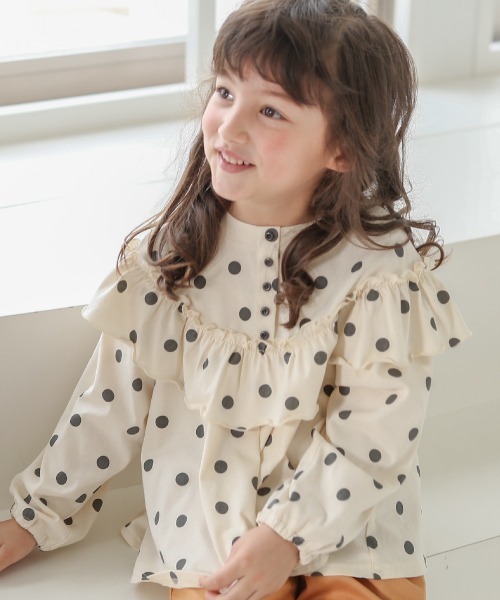 n.o.u.s（ノウズ）の「n.o.u.s フリルＴシャツ（Tシャツ/カットソー・キッズ・オレンジ/グレー/クリーム・80ｃｍ/130cm/90cm/100cm/140cm/120cm/110cm）」の10枚目の写真