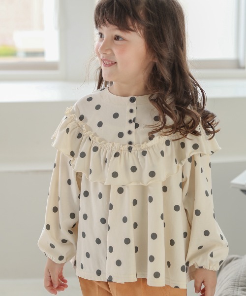 n.o.u.s（ノウズ）の「n.o.u.s フリルＴシャツ（Tシャツ/カットソー・キッズ・オレンジ/グレー/クリーム・80ｃｍ/130cm/90cm/100cm/140cm/120cm/110cm）」の12枚目の写真