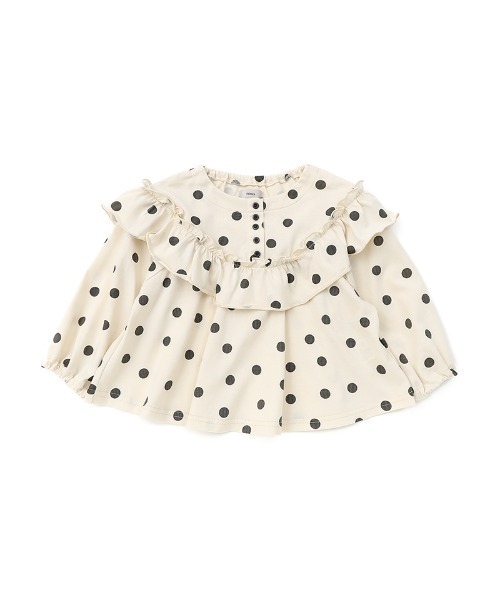 n.o.u.s（ノウズ）の「n.o.u.s フリルＴシャツ（Tシャツ/カットソー・キッズ・オレンジ/グレー/クリーム・80ｃｍ/130cm/90cm/100cm/140cm/120cm/110cm）」の5枚目の写真