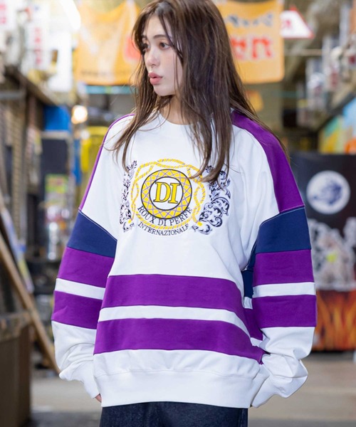 ROUXDI PERFE ルゥディパフィー]フロント刺繍復刻デザイントレーナー