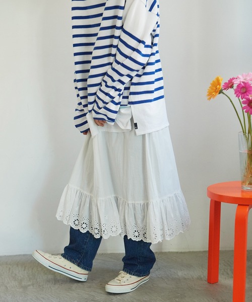 Dot＆Stripes CHILD WOMAN（ドットアンドストライプス　チャイルドウーマン）の「ワッシャーブロード ペチスカート（スカート・レディース・ホワイト・FREE）」の21枚目の写真