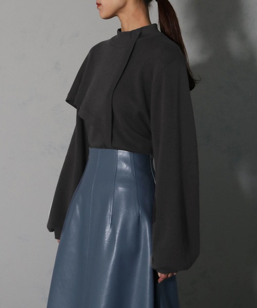 &g'aime(アンジェム)の「【&g’aime】ハーフケーププルオーバーニットトップス(ニット/セーター・レディース・ブラック/チャコールグレー/グレイッシュベージュ・FREE)」の10枚目の写真