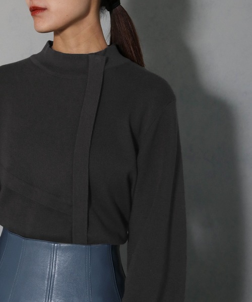 &g'aime(アンジェム)の「【&g’aime】ハーフケーププルオーバーニットトップス(ニット/セーター・レディース・ブラック/チャコールグレー/グレイッシュベージュ・FREE)」の11枚目の写真