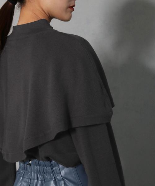 &g'aime(アンジェム)の「【&g’aime】ハーフケーププルオーバーニットトップス(ニット/セーター・レディース・ブラック/チャコールグレー/グレイッシュベージュ・FREE)」の13枚目の写真