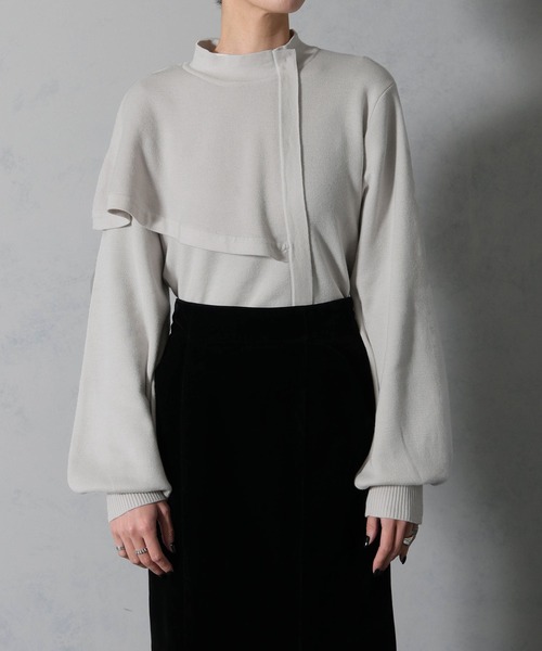 &g'aime(アンジェム)の「【&g’aime】ハーフケーププルオーバーニットトップス(ニット/セーター・レディース・ブラック/チャコールグレー/グレイッシュベージュ・FREE)」の18枚目の写真