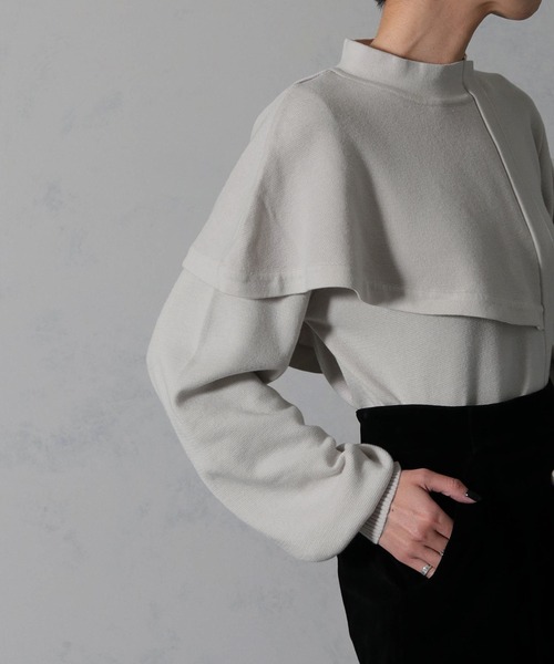 &g'aime(アンジェム)の「【&g’aime】ハーフケーププルオーバーニットトップス(ニット/セーター・レディース・ブラック/チャコールグレー/グレイッシュベージュ・FREE)」の19枚目の写真