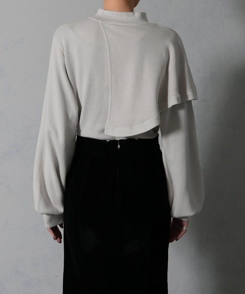 &g'aime(アンジェム)の「【&g’aime】ハーフケーププルオーバーニットトップス(ニット/セーター・レディース・ブラック/チャコールグレー/グレイッシュベージュ・FREE)」の21枚目の写真