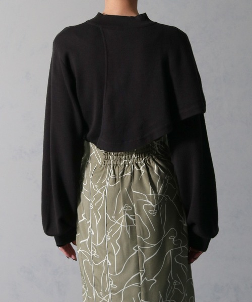 &g'aime(アンジェム)の「【&g’aime】ハーフケーププルオーバーニットトップス(ニット/セーター・レディース・ブラック/チャコールグレー/グレイッシュベージュ・FREE)」の5枚目の写真