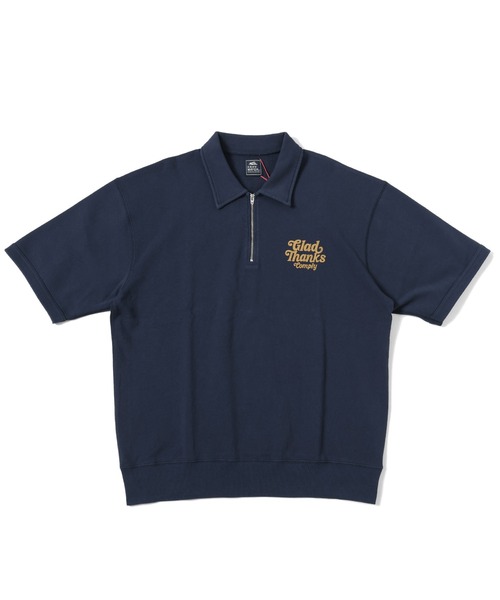 KRIFF MAYER(クリフメイヤー)の「ミニ裏毛五分袖ハーフZIP(Tシャツ/カットソー・メンズ・マスタード/チャコール/オフホワイト/ネイビー・X-LARGE/LARGE/MEDIUM)」の9枚目の写真
