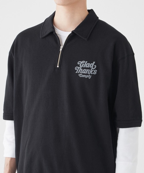 KRIFF MAYER(クリフメイヤー)の「ミニ裏毛五分袖ハーフZIP(Tシャツ/カットソー・メンズ・マスタード/チャコール/オフホワイト/ネイビー・X-LARGE/LARGE/MEDIUM)」の16枚目の写真