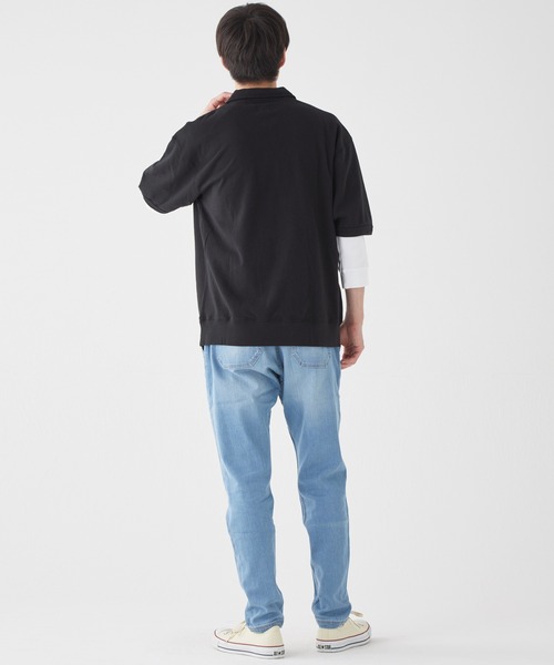 KRIFF MAYER(クリフメイヤー)の「ミニ裏毛五分袖ハーフZIP(Tシャツ/カットソー・メンズ・マスタード/チャコール/オフホワイト/ネイビー・X-LARGE/LARGE/MEDIUM)」の7枚目の写真
