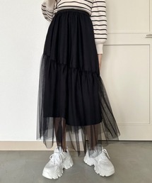 OLIVE des OLIVE | 【S・Mサイズ展開】ゆれかわチュールスカート　　1041010040(スカート)