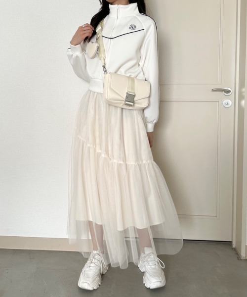 OLIVE des OLIVE(オリーブデオリーブ)の「【S・Mサイズ展開】ゆれかわチュールスカート 1041010040(スカート・レディース・アイボリー/チャコールグレー/ブラック・SMALL/MEDIUM)」の14枚目の写真