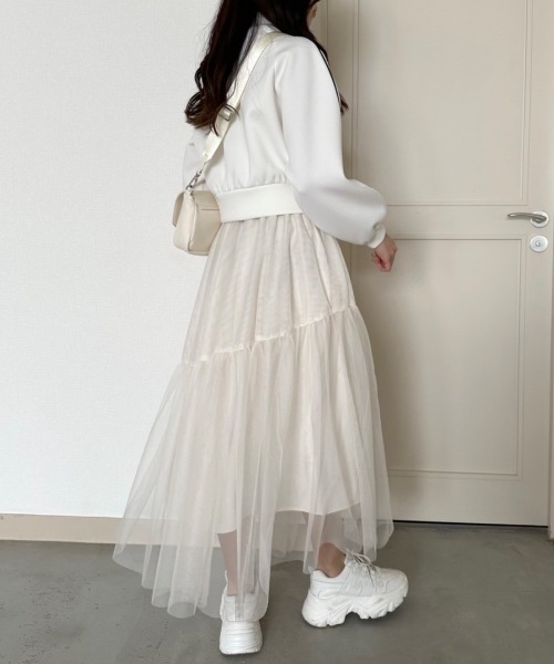 OLIVE des OLIVE(オリーブデオリーブ)の「【S・Mサイズ展開】ゆれかわチュールスカート 1041010040(スカート・レディース・アイボリー/チャコールグレー/ブラック・SMALL/MEDIUM)」の15枚目の写真