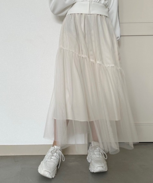 OLIVE des OLIVE(オリーブデオリーブ)の「【S・Mサイズ展開】ゆれかわチュールスカート 1041010040(スカート・レディース・アイボリー/チャコールグレー/ブラック・SMALL/MEDIUM)」の16枚目の写真
