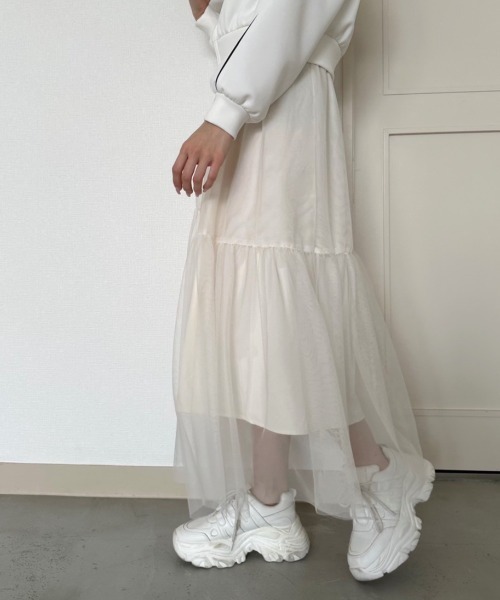 OLIVE des OLIVE(オリーブデオリーブ)の「【S・Mサイズ展開】ゆれかわチュールスカート 1041010040(スカート・レディース・アイボリー/チャコールグレー/ブラック・SMALL/MEDIUM)」の17枚目の写真