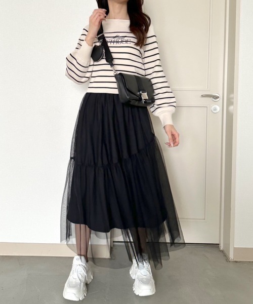 OLIVE des OLIVE(オリーブデオリーブ)の「【S・Mサイズ展開】ゆれかわチュールスカート 1041010040(スカート・レディース・アイボリー/チャコールグレー/ブラック・SMALL/MEDIUM)」の22枚目の写真