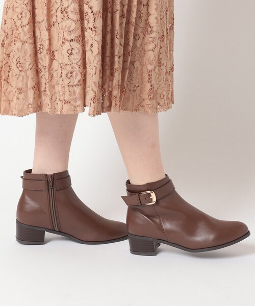 ESPERANZA(エスペランサ)の「スタックヒールアンクルベルトショートブーツ 24SS(ブーツ・レディース・ブラウン系/ブラック・M/L/LL/S)」の22枚目の写真